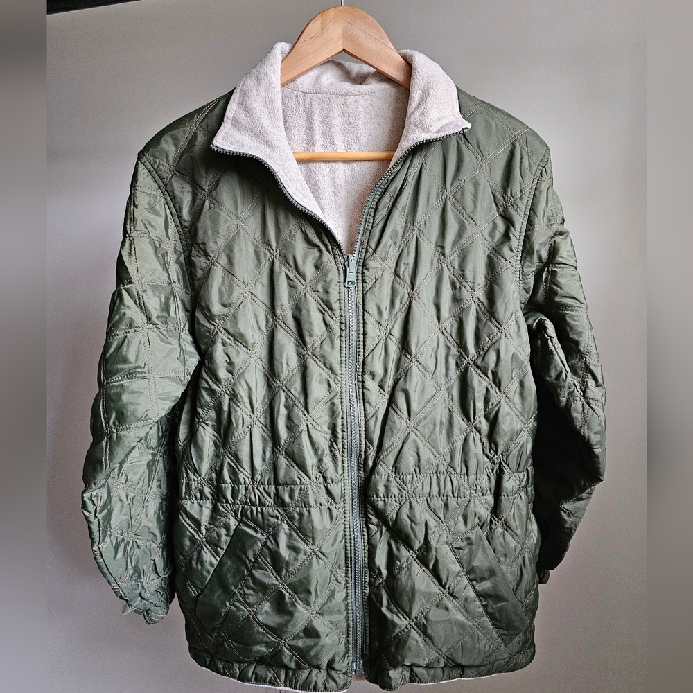 Quilted fleece reversible vintage jacket